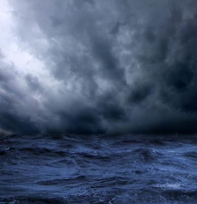 Canvas Onweer op de oceaan