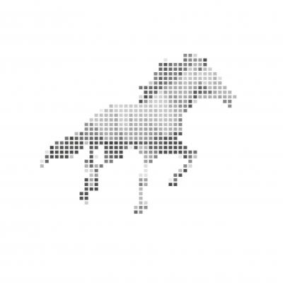 Sticker Paard silhouetten paard afbeeldingen gemaakt van vierkanten