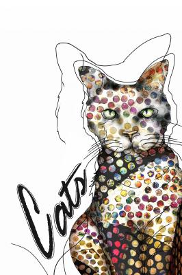Poster Kat met kleurrijke stippen