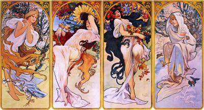 Canvas Alphonse Mucha The Seasons