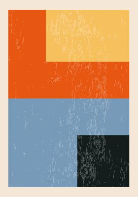 Poster Geometrische figuren in vier kleuren