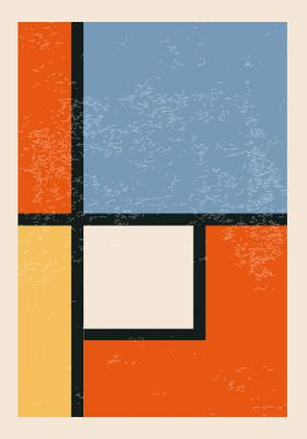 Poster Vierkante en rechthoekige geometrie