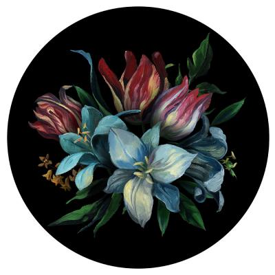 Sticker Decoratieve cirkel met bloemen