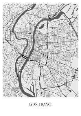 Poster Stadsplattegrond van Lyon