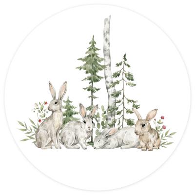 Sticker Grijze konijntjes