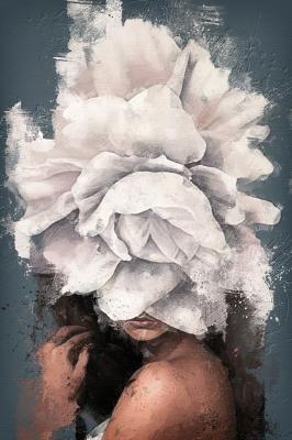 Canvas Abstract portret van een vrouw met bloemen