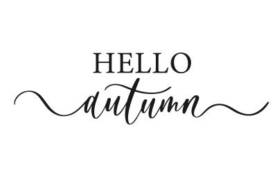 Poster Hello autumn inscriptie op een witte achtergrond