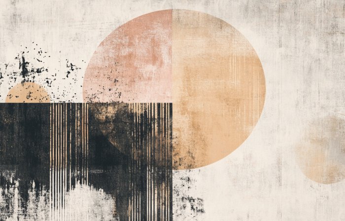 Fotobehang Geometrische abstractie met een gestructureerde achtergrond