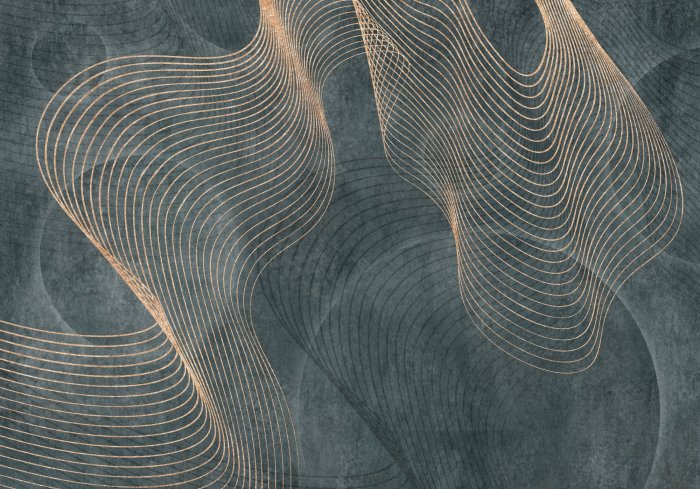 Fotobehang 3D-lijnen en geometrische vormen op een gestructureerde achtergrond