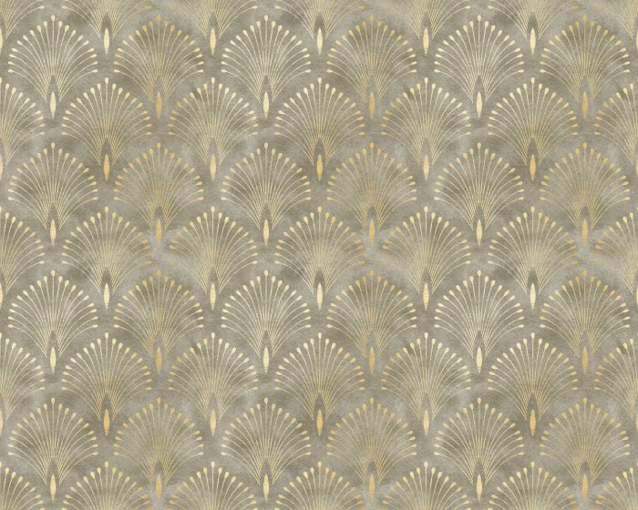 Fotobehang Art Deco-patroon op een aquarelachtergrond