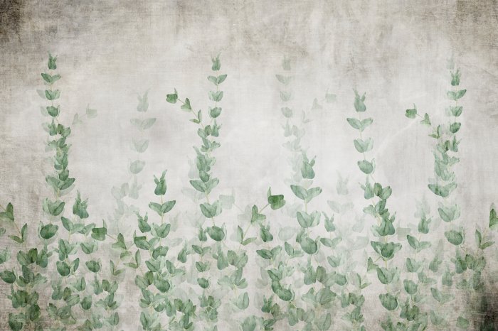 Fotobehang Klimop op een betonnen achtergrond