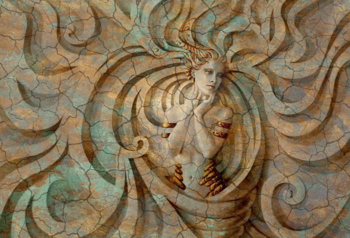 Fotobehang Abstract 3D-beeld van een vrouw