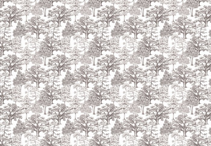 Fotobehang Patroon met bomen op een lichte achtergrond