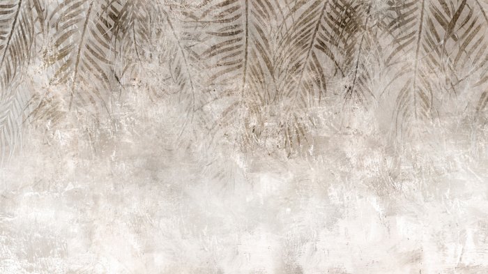 Fotobehang Palmtakken op een betonnen achtergrond