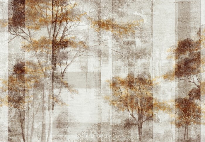 Fotobehang Boslandschap in herfstkleuren