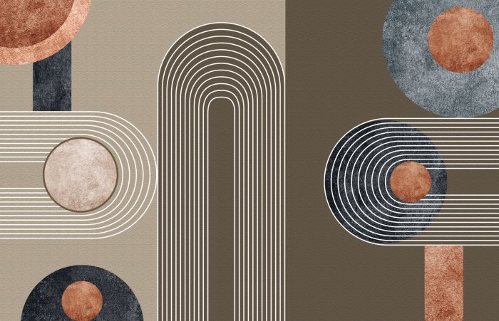 Fotobehang Moderne abstractie met geometrische vormen