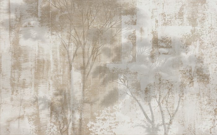 Fotobehang Bomen op een kartonnen achtergrondlandschap in beige kleuren