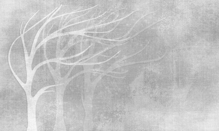 Fotobehang Boomsilhouetten op een betonnen textuur