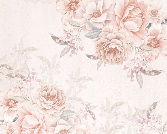 Fotobehang Pastelkleurige bloemen met een gestructureerde achtergrond