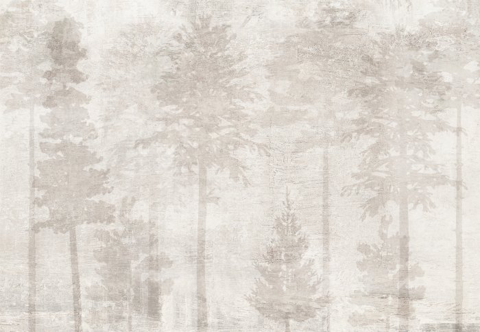 Fotobehang Een bos met bomen in beige kleuren