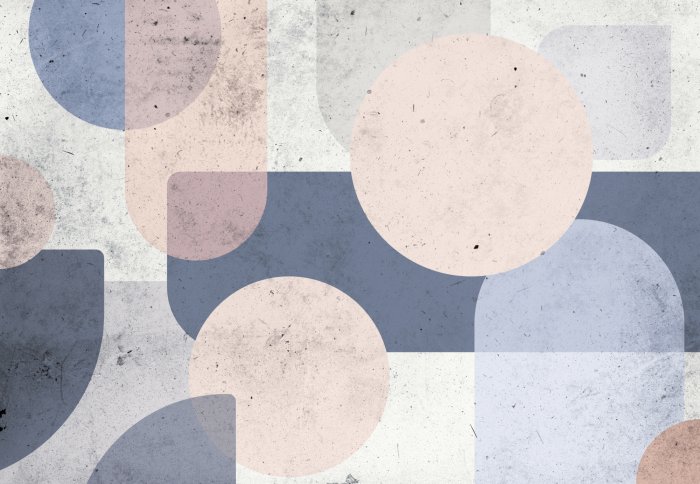 Fotobehang Compositie van geometrische vormen op een gestructureerde achtergrond