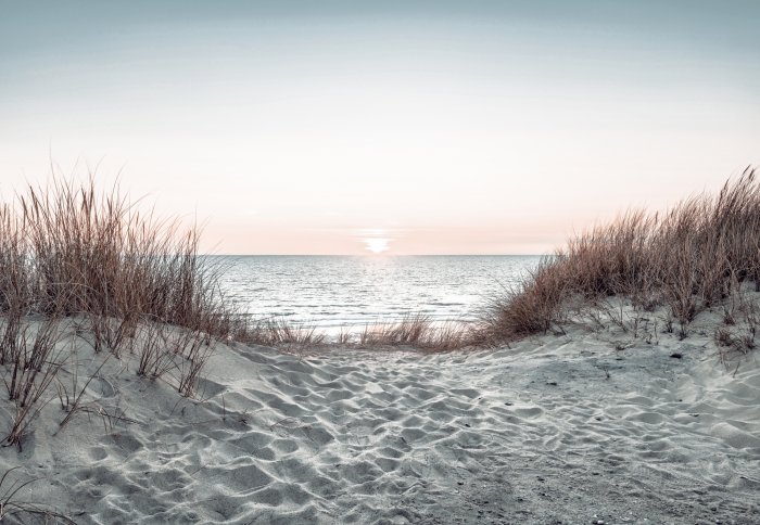 Fotobehang Zeegezicht bij zonsondergang