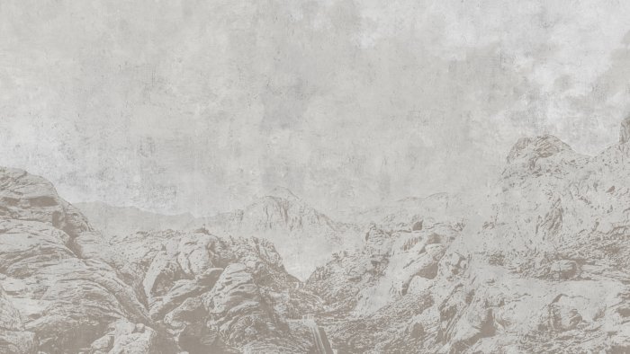 Fotobehang Industrieel landschap met bergen