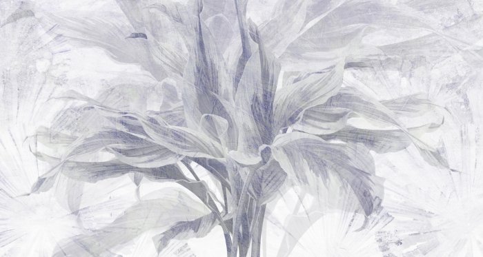 Fotobehang Tropische plantenbladeren op een gestructureerde betonnen achtergrond