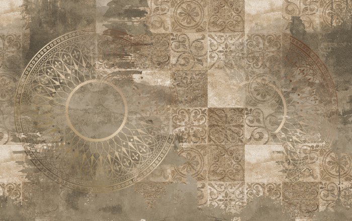 Fotobehang Mandala tussen vintage ornamenten