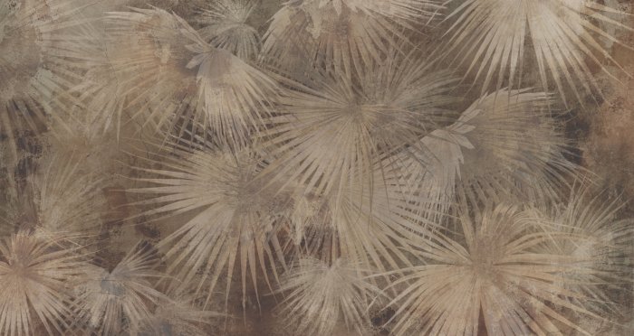 Fotobehang Tropische palmbladeren op een gestructureerde achtergrond