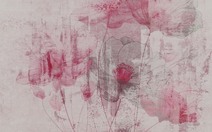 Fotobehang Roze bloemen op een gestructureerde achtergrond