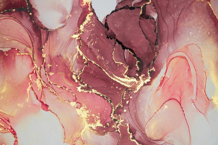 Fotobehang Abstract marmer in rood en goud