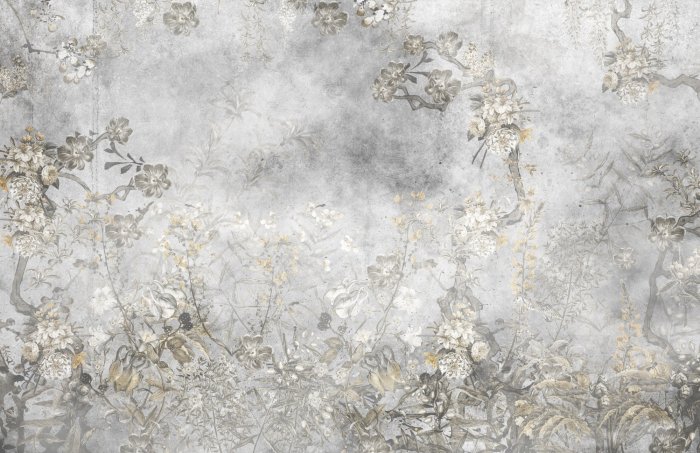 Fotobehang Botanisch patroon in loftstijl