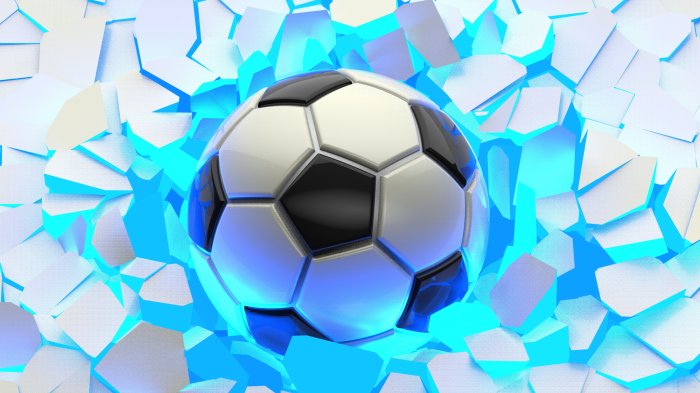 Fotobehang 3D voetbal abstracte compositie