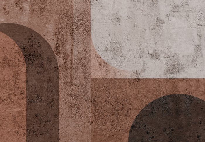 Fotobehang Geometrische figuren, moderne compositie in brons