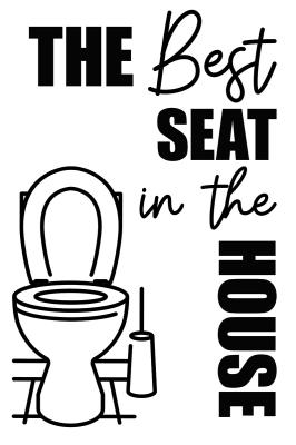 Poster Zwart wit patroon met toilet en opschrift