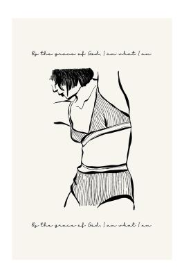 Poster Vrouwelijke silhouet en citaat in minimalistische stijl