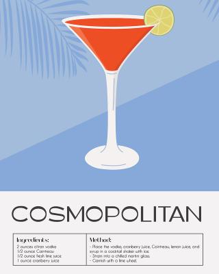 Poster Cosmopolitan cocktail illustratie met recept