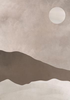 Poster Minimalistisch landschap in monochrome tinten