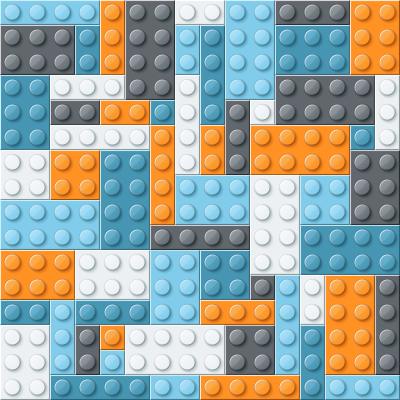 Behang Kleurige abstracte 3D Lego blokken