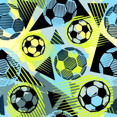 Behang Voetbal op geometrische achtergrond abstract patroon