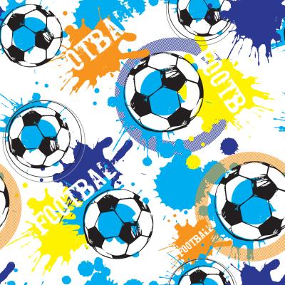 Behang Voetbal op kleurrijke abstracte achtergrond