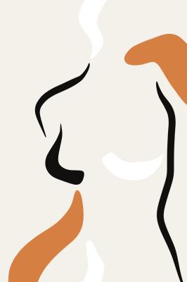 Canvas Abstracte vrouwelijke silhouet