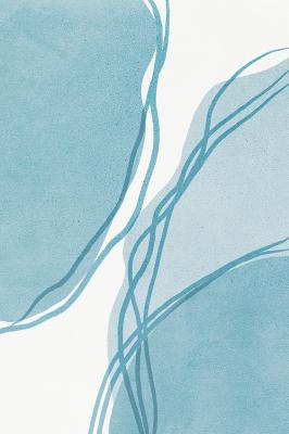 Canvas Blauwe abstracte compositie