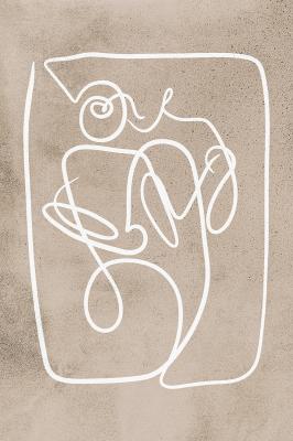 Canvas Abstracte vormen in line art stijl op een getextureerde achtergrond