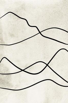 Canvas Abstract woestijnlandschap met zwarte lijnen