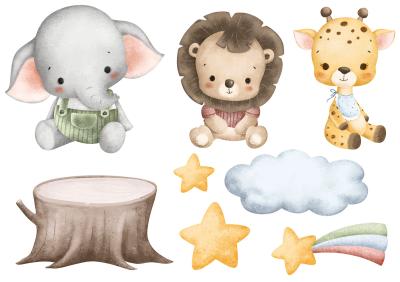 Sticker Baby Safari-dieren en sterren