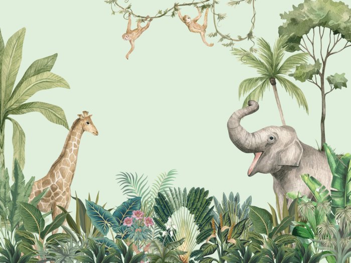 Fotobehang Een sprookjesachtige compositie van een tropische jungle