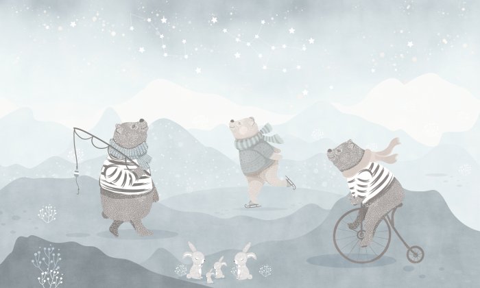 Fotobehang Een sprookjesachtig tafereel van winterse bergen