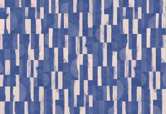 Fotobehang Geometrische abstractie in blauwe kleuren, modern design